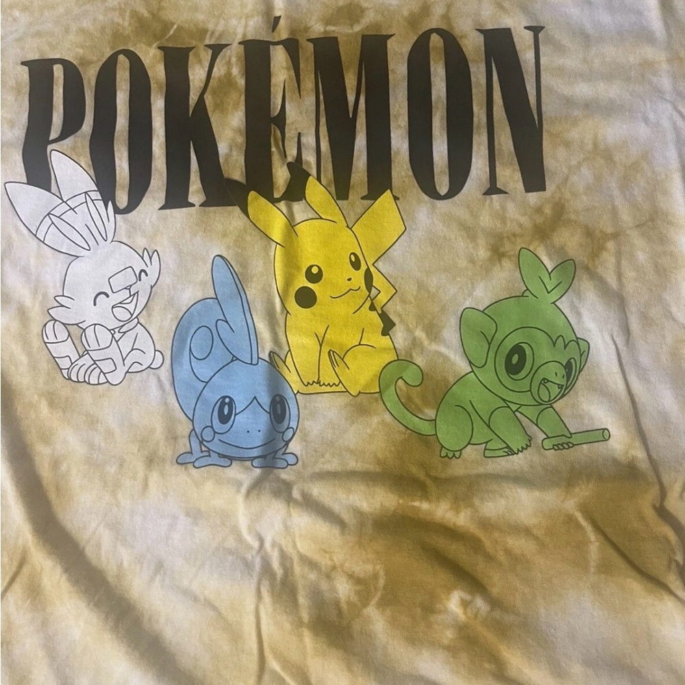 Pokemon Yellow Tie-Dye Short Sleeve Tee with Pikachu & Friends woman’s 2XL - Picture 2 of 5